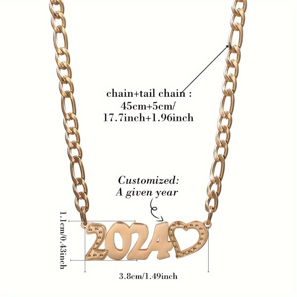 Women's Custom Double-Layer Heart Pendant Necklace, 18K Gold-Plated
